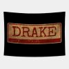 Aliska Text Red Gold Retro Drake Tapestry Official Drake Merch