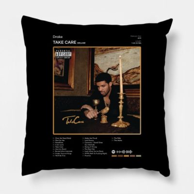 Drake Take Care Tracklist Album Throw Pillow Official Drake Merch
