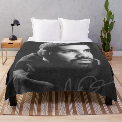Drake Black Face Throw Blanket Official Drake Merch